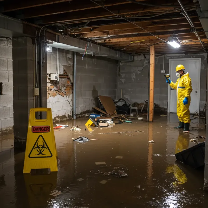 Flooded Basement Electrical Hazard in Huntington, NY Property